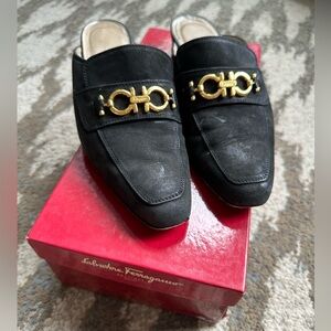 Salvatore Ferragamo Black Women's Mules